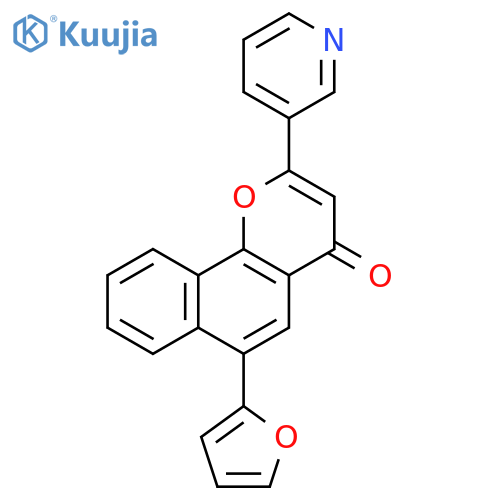 4H-Naphtho[1,2-b]pyran-4-one, 6-(2-furanyl)-2-(3-pyridinyl)- structure