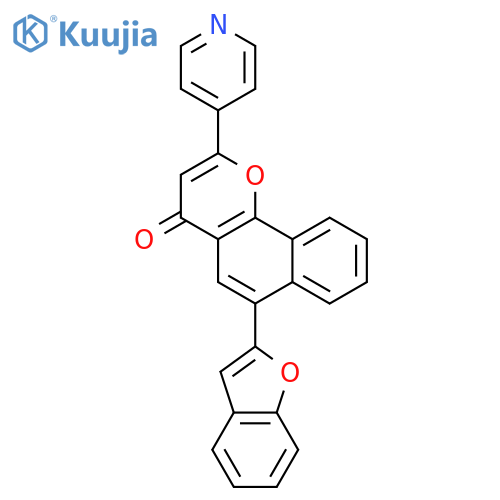 4H-Naphtho[1,2-b]pyran-4-one, 6-(2-benzofuranyl)-2-(4-pyridinyl)- structure