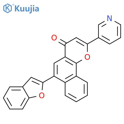 4H-NAPHTHO[1,2-B]PYRAN-4-ONE, 6-(2-BENZOFURANYL)-2-(3-PYRIDINYL)- structure