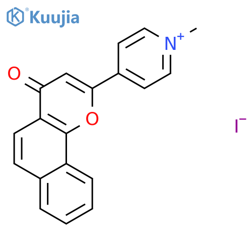 Pyridinium, 1-methyl-4-(4-oxo-4H-naphtho[1,2-b]pyran-2-yl)-, iodide structure