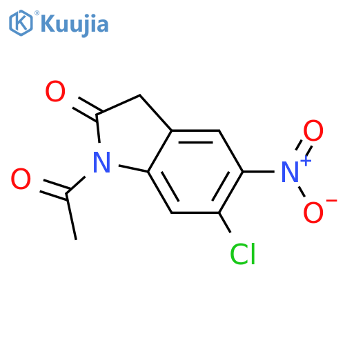 2H-Indol-2-one, 1-acetyl-6-chloro-1,3-dihydro-5-nitro- structure