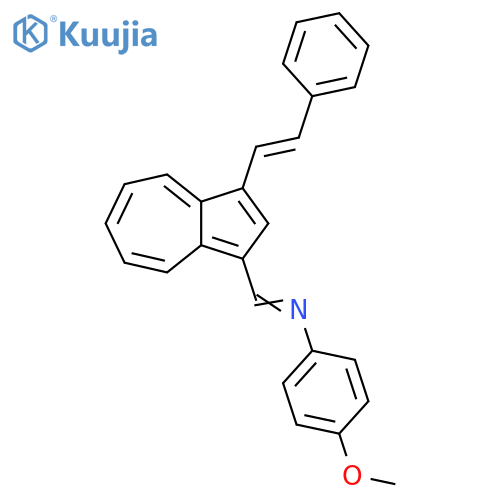 Benzenamine,4-methoxy-N-[[3-[(1E)-2-phenylethenyl]-1-azulenyl]methylene]- structure