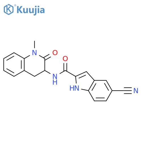 1H-Indole-2-carboxamide,5-cyano-N-(1,2,3,4-tetrahydro-1-methyl-2-oxo-3-quinolinyl)- structure