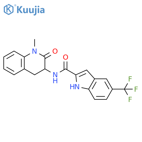 1H-Indole-2-carboxamide,N-(1,2,3,4-tetrahydro-1-methyl-2-oxo-3-quinolinyl)-5-(trifluoromethyl)- structure