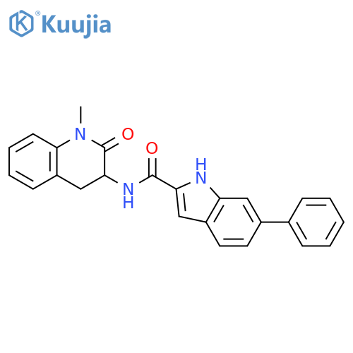 1H-Indole-2-carboxamide,6-phenyl-N-(1,2,3,4-tetrahydro-1-methyl-2-oxo-3-quinolinyl)- structure