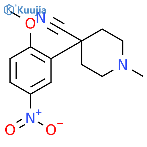 4-Piperidinecarbonitrile, 4-(2-methoxy-5-nitrophenyl)-1-methyl- structure