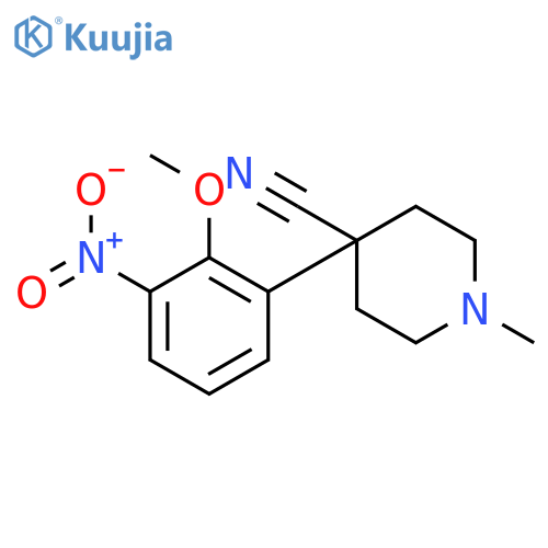 4-Piperidinecarbonitrile, 4-(2-methoxy-3-nitrophenyl)-1-methyl- structure