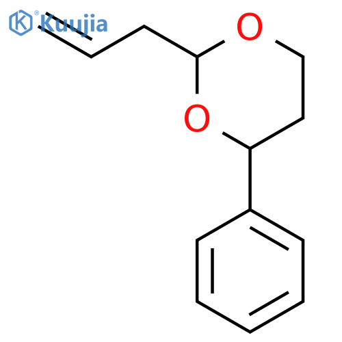 1,3-Dioxane, 4-phenyl-2-(2-propenyl)-, (2R,4R)- structure