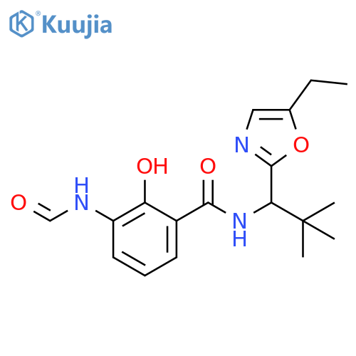 Benzamide,N-[1-(5-ethyl-2-oxazolyl)-2,2-dimethylpropyl]-3-(formylamino)-2-hydroxy- structure