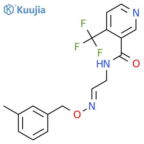 3-Pyridinecarboxamide,N-[2-[[(3-methylphenyl)methoxy]imino]ethyl]-4-(trifluoromethyl)- structure