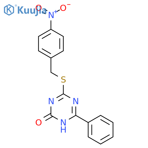 1,3,5-Triazin-2(1H)-one, 4-[[(4-nitrophenyl)methyl]thio]-6-phenyl- structure