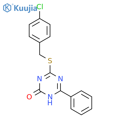 1,3,5-Triazin-2(1H)-one, 4-[[(4-chlorophenyl)methyl]thio]-6-phenyl- structure