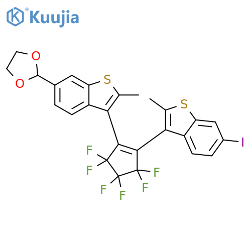 Benzo[b]thiophene,6-(1,3-dioxolan-2-yl)-3-[3,3,4,4,5,5-hexafluoro-2-(6-iodo-2-methylbenzo[b]thien-3-yl)-1-cyclopenten-1-yl]-2-methyl- structure