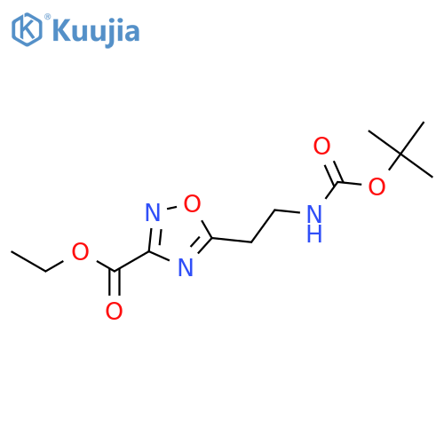 Ethyl 5-(2-Tert-butyloxycarbonylaminoethyl)-1,2,4oxadiazole-3-carboxylate structure