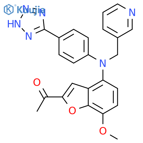 Ethanone,1-[7-methoxy-4-[(3-pyridinylmethyl)[4-(1H-tetrazol-5-yl)phenyl]amino]-2-benzofuranyl]- structure
