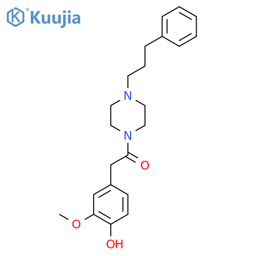 Piperazine, 1-[(4-hydroxy-3-methoxyphenyl)acetyl]-4-(3-phenylpropyl)- structure