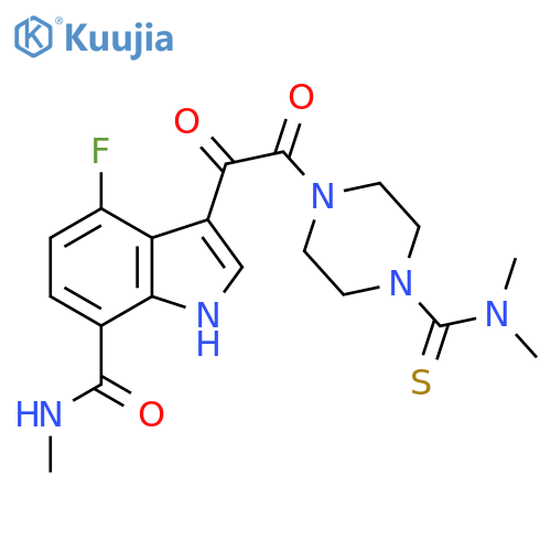 1H-Indole-7-carboxamide,3-[[4-[(dimethylamino)thioxomethyl]-1-piperazinyl]oxoacetyl]-4-fluoro-N-methyl- structure