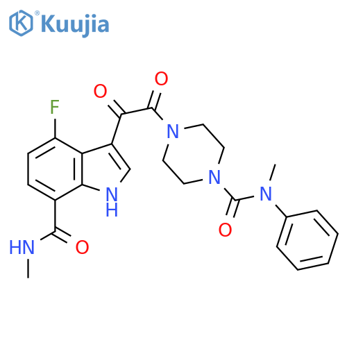 1H-Indole-7-carboxamide,4-fluoro-N-methyl-3-[[4-[(methylphenylamino)carbonyl]-1-piperazinyl]oxoacetyl]- structure