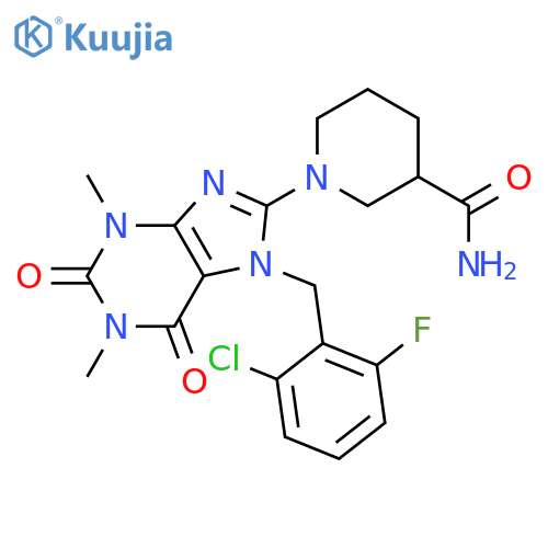 3-Piperidinecarboxamide,1-[7-[(2-chloro-6-fluorophenyl)methyl]-2,3,6,7-tetrahydro-1,3-dimethyl-2,6-dioxo-1H-purin-8-yl]- structure