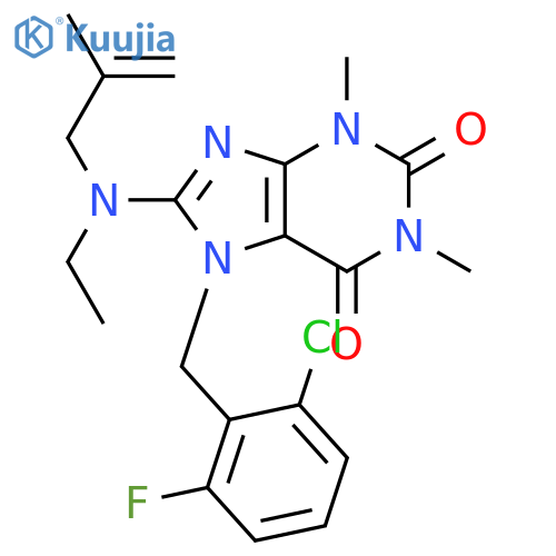 1H-Purine-2,6-dione,7-[(2-chloro-6-fluorophenyl)methyl]-8-[ethyl(2-methyl-2-propenyl)amino]-3,7-dihydro-1,3-dimethyl- structure