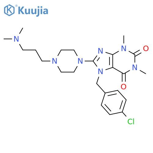 1H-Purine-2,6-dione,7-[(4-chlorophenyl)methyl]-8-[4-[3-(dimethylamino)propyl]-1-piperazinyl]-3,7-dihydro-1,3-dimethyl- structure