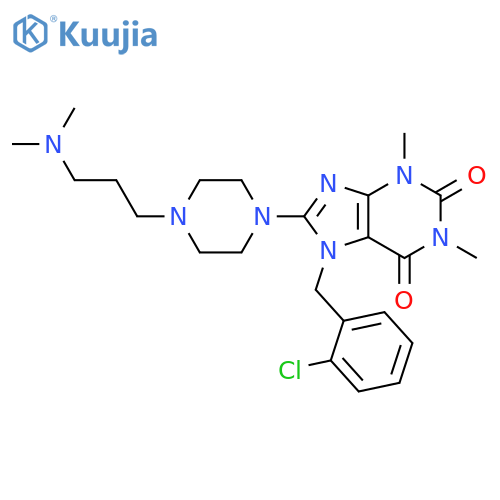 1H-Purine-2,6-dione,7-[(2-chlorophenyl)methyl]-8-[4-[3-(dimethylamino)propyl]-1-piperazinyl]-3,7-dihydro-1,3-dimethyl- structure