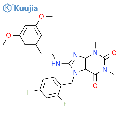 1H-Purine-2,6-dione,7-[(2,4-difluorophenyl)methyl]-8-[[2-(3,5-dimethoxyphenyl)ethyl]amino]-3,7-dihydro-1,3-dimethyl- structure