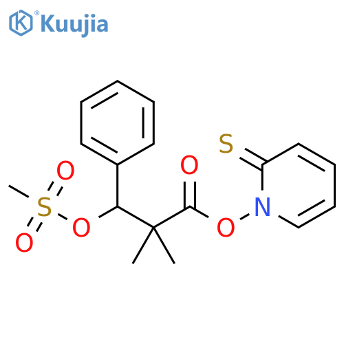 2(1H)-Pyridinethione,1-[2,2-dimethyl-3-[(methylsulfonyl)oxy]-1-oxo-3-phenylpropoxy]- structure