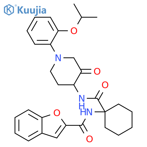 2-Benzofurancarboxamide,N-[1-[[[1-[2-(1-methylethoxy)phenyl]-3-oxo-4-piperidinyl]amino]carbonyl]cyclohexyl]- structure