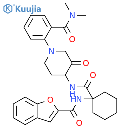 2-Benzofurancarboxamide,N-[1-[[[1-[2-[(dimethylamino)carbonyl]phenyl]-3-oxo-4-piperidinyl]amino]carbonyl]cyclohexyl]- structure