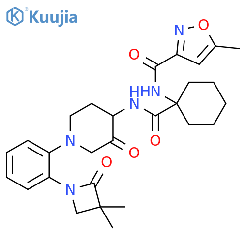 3-Isoxazolecarboxamide,N-[1-[[[1-[2-(3,3-dimethyl-2-oxo-1-azetidinyl)phenyl]-3-oxo-4-piperidinyl]amino]carbonyl]cyclohexyl]-5-methyl- structure