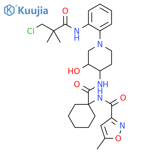 3-Isoxazolecarboxamide,N-[1-[[[1-[2-[(3-chloro-2,2-dimethyl-1-oxopropyl)amino]phenyl]-3-hydroxy-4-piperidinyl]amino]carbonyl]cyclohexyl]-5-methyl- structure