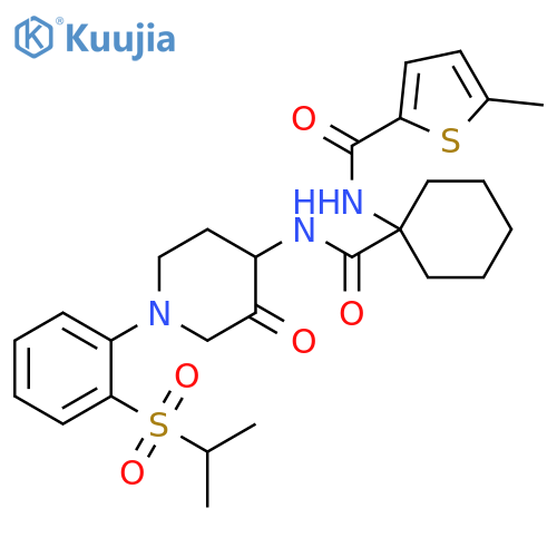 2-Thiophenecarboxamide,5-methyl-N-[1-[[[1-[2-[(1-methylethyl)sulfonyl]phenyl]-3-oxo-4-piperidinyl]amino]carbonyl]cyclohexyl]- structure