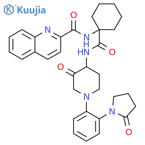 2-Quinolinecarboxamide,N-[1-[[[3-oxo-1-[2-(2-oxo-1-pyrrolidinyl)phenyl]-4-piperidinyl]amino]carbonyl]cyclohexyl]- structure