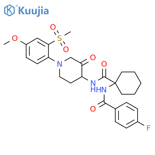 Benzamide,4-fluoro-N-[1-[[[1-[4-methoxy-2-(methylsulfonyl)phenyl]-3-oxo-4-piperidinyl]amino]carbonyl]cyclohexyl]- structure