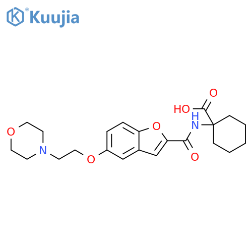 Cyclohexanecarboxylic acid,1-[[[5-[2-(4-morpholinyl)ethoxy]-2-benzofuranyl]carbonyl]amino]- structure