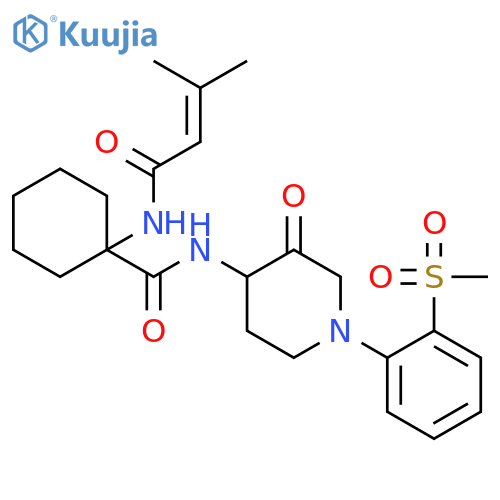 Cyclohexanecarboxamide,1-[(3-methyl-1-oxo-2-butenyl)amino]-N-[1-[2-(methylsulfonyl)phenyl]-3-oxo-4-piperidinyl]- structure