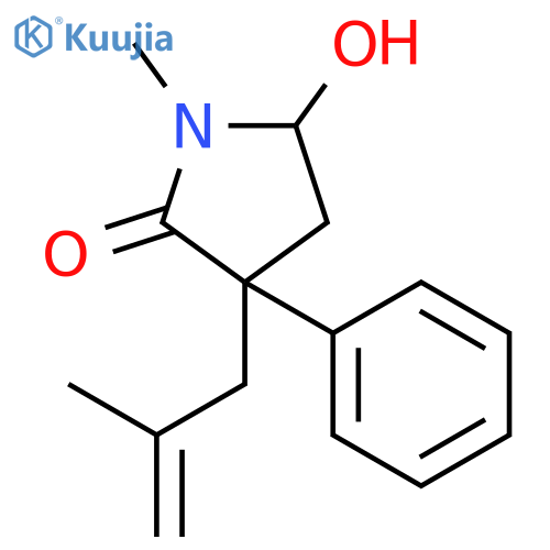 2-PYRROLIDINONE, 5-HYDROXY-1-METHYL-3-(2-METHYL-2-PROPENYL)-3-PHENYL- structure