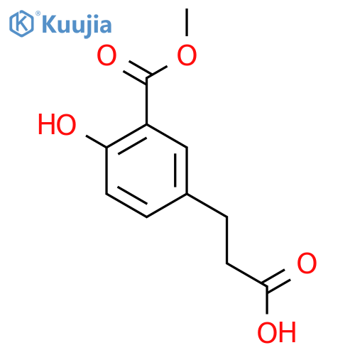 3-4-hydroxy-3-(methoxycarbonyl)phenylpropanoic acid structure