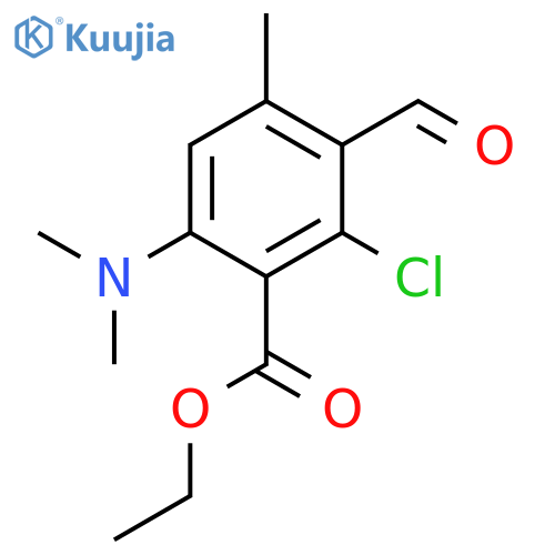 Benzoic acid, 2-chloro-6-(dimethylamino)-3-formyl-4-methyl-, ethyl ester structure