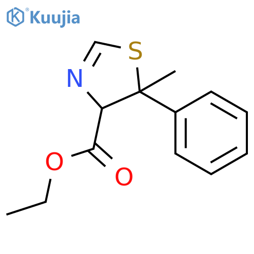 4-Thiazolecarboxylic acid, 4,5-dihydro-5-methyl-5-phenyl-, ethyl ester structure