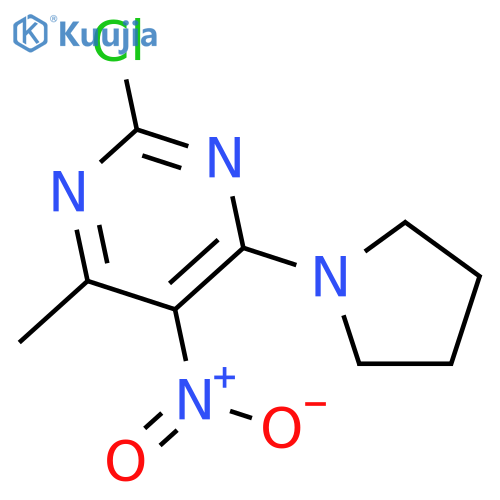 PYRIMIDINE, 2-CHLORO-4-METHYL-5-NITRO-6-(1-PYRROLIDINYL)- structure