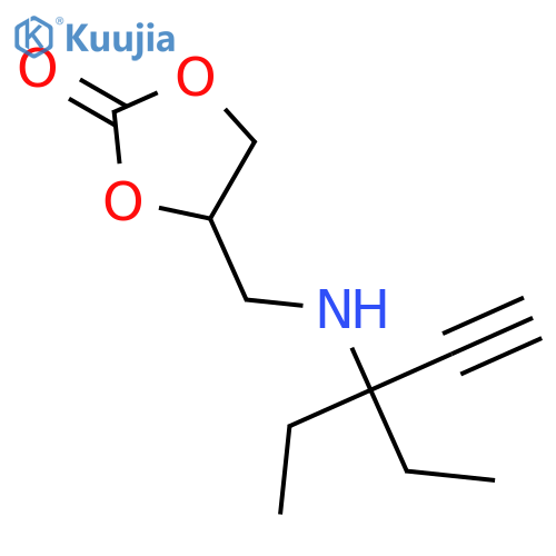 4-{[(3-Ethylpent-1-yn-3-yl)amino]methyl}-1,3-dioxolan-2-one structure