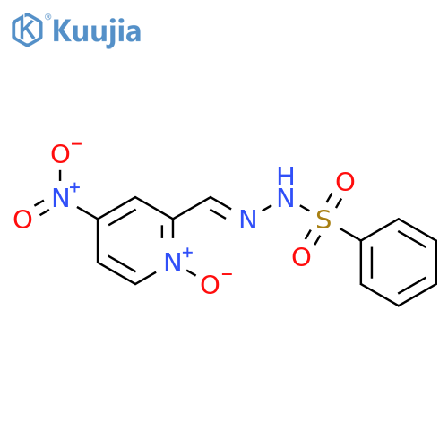 Benzenesulfonic acid, [(4-nitro-1-oxido-2-pyridinyl)methylene]hydrazide structure