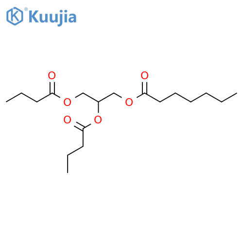 Heptanoic acid, 2,3-bis(1-oxobutoxy)propyl ester structure
