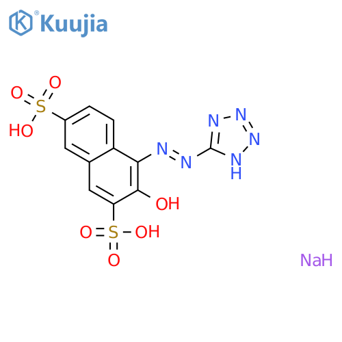 2,7-Naphthalenedisulfonic acid, 3-hydroxy-4-[2-(2H-tetrazol-5-yl)diazenyl]-, sodium salt (1:3) structure
