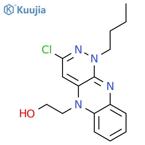 Pyridazino[3,4-b]quinoxaline-5(1H)-ethanol, 1-butyl-3-chloro- structure