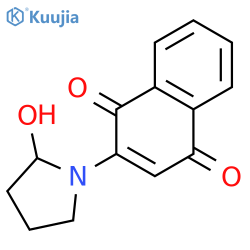 1,4-Naphthalenedione, 2-(2-hydroxy-1-pyrrolidinyl)- structure