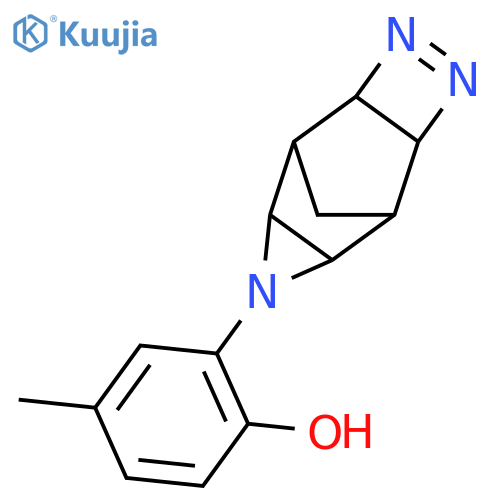 Phenol, 4-methyl-2-(3,4,8-triazatetracyclo[4.3.1.02,5.07,9]dec-3-en-8-yl)- structure