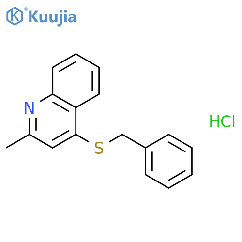 QUINOLINE, 2-METHYL-4-[(PHENYLMETHYL)THIO]-, HYDROCHLORIDE structure